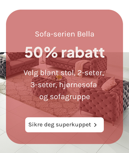 50% rabatt på vår mestselgende sofaserie