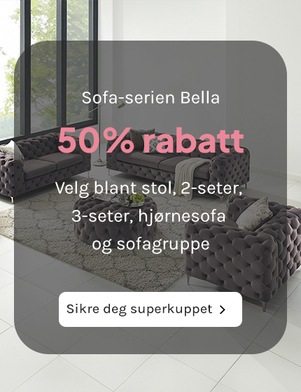 50% rabatt på vår mestselgende sofaserie